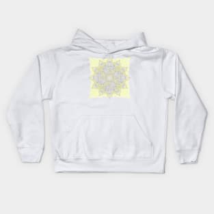 Sunny Doodle Mandala in Yellow & Grey Kids Hoodie